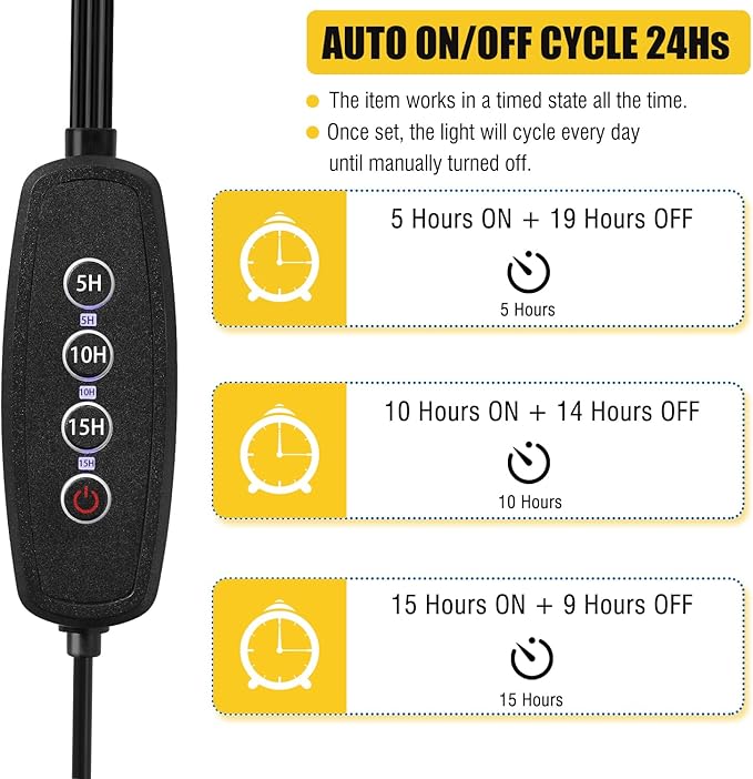 LED Grow Lights for Indoor Plants Full Spectrum 6 Heads Light,Indoor Grow Lamp with Timer and Auto On/Off Timing 5/10/15H, 540 LEDs Plant Lights for Indoor Growing with Tripod Stand.