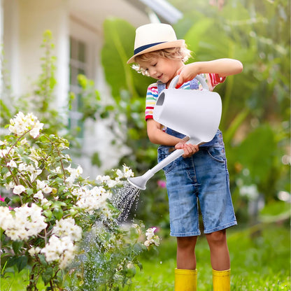 ZXJ Plant Watering Cans for Indoor and Outdoor Home Garden Plants - with Long Spout - White - 1/2 Gallon