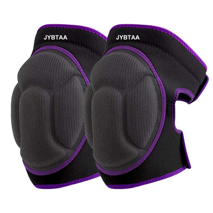 Gardening Knee Pads for Men/Woman, Adjustable Knee Pad for Washing Floors Cleaning House Kitchen, Comfortable Foam Knee Protector for Kneeling on Hard Floor, Soft Working Kneepads for Adult, Purple L (1 Pair)