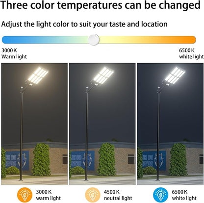 Ofuray Of-6200W Solar Street Lights Outdoor, 620000LM Solar Security Flood Light Parking Lot Lights Dusk to Dawn, 6500k Waterproof Led with Remote Control Motion for Street,Court,Barn