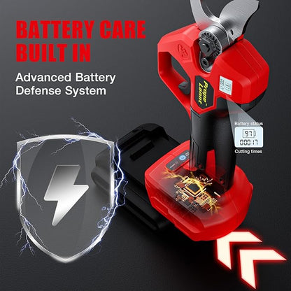 Pruning Shears for Milwaukee 18V Battery, Pruning Shears for Gardening, Cordless Motor with SK5 High-Carbon Steel Blade, 0.8-1.5" Cutting Capacity, LCD Display for Tree Pruning(No Battery)