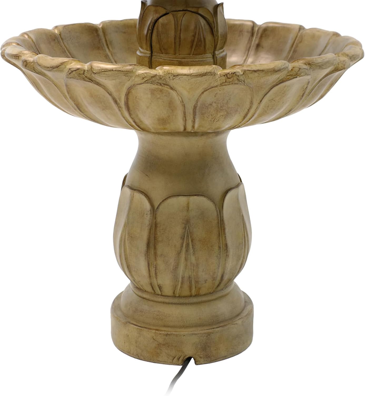 Sunnydaze Classic Tulip 3-Tier Electric Water Fountain - 46-Inch - with Electric Submersible Pump for Patio, Yard or Deck - Garden Stone