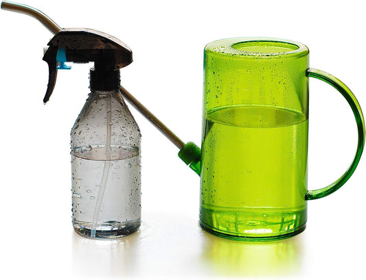 Watering Can Indoor, Small Watering Cans for House Plants, Succulents and Flowers, Long Spout, 1 Liter, with Bonus Plant Mister Spray Bottle