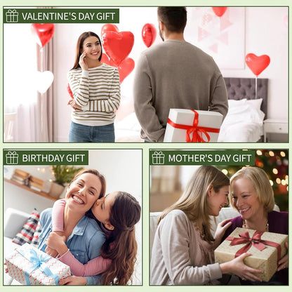 Plant Terrarium Propagation Stations Hydroponics Home Garden Decoration Gift for Women with Wooden Stand Heart Shaped Colored Glass Vase