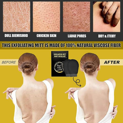 Premium Exfoliating Mitt | Deep Body Scrub Glove for Dead Skin Removal | Exfoliating Gloves for Deep Cleansing | Shower Mitt, Bath Glove | 100% Viscose, Reusable & Eco-friendly