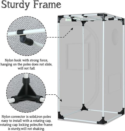 zazzy 2x2 Grow Tent 24"x24"x48"600D Mylar Hydroponic Indoor Plant Grow Tents with Observation Window, Tool Bag and Removable Waterproof Floor Tray for Plants