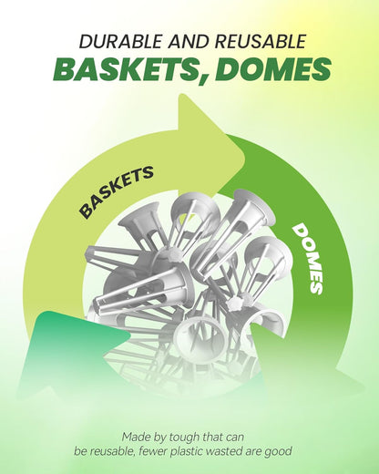 RAINPOINT 134PCS Hydroponic Pods Kit - Seed Pod Kit for Aerogarden and All Brand - 1 PCS AB Food, 2 PCS Fertilizer, 13 PCS Baskets, 13 PCS Covers, 52 PCS Grow Sponges, 52 PCS Labels, 1 PCS Tweezers