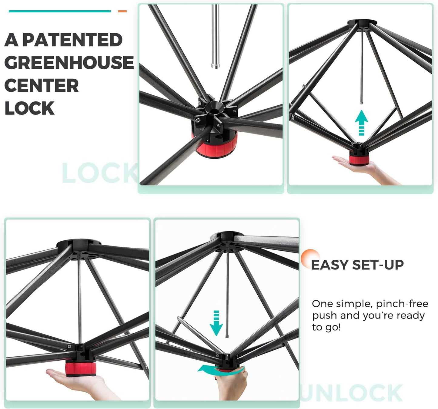 EAGLE PEAK Instant Pop-up Greenhouse, Indoor Outdoor Plant Gardening Green House, Roll-Up Zipper Doors & Side Windows - Winter Support Pole, Walk in 12x8 ft, Green/Clear