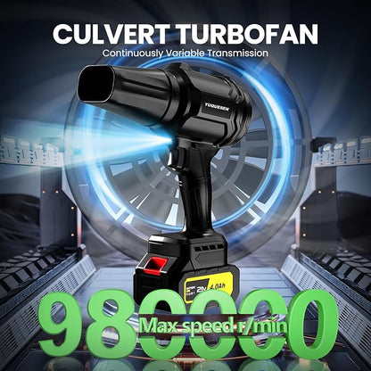 Cordless Leaf Blower, 980,000 RPM Handheld Leaf Blower with 2 X 4.0Ah Batteries & Charger, Lightweight Leaf Blowers for Patio Cleaning, Lawn Care, Leaves, Dust