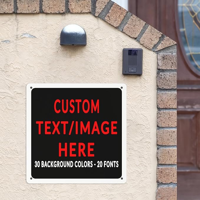 Custom Sign Personalized Custom Metal Sign, Customize For Office, Business, Workplace, Office, Home, Delivery Signs 8x8