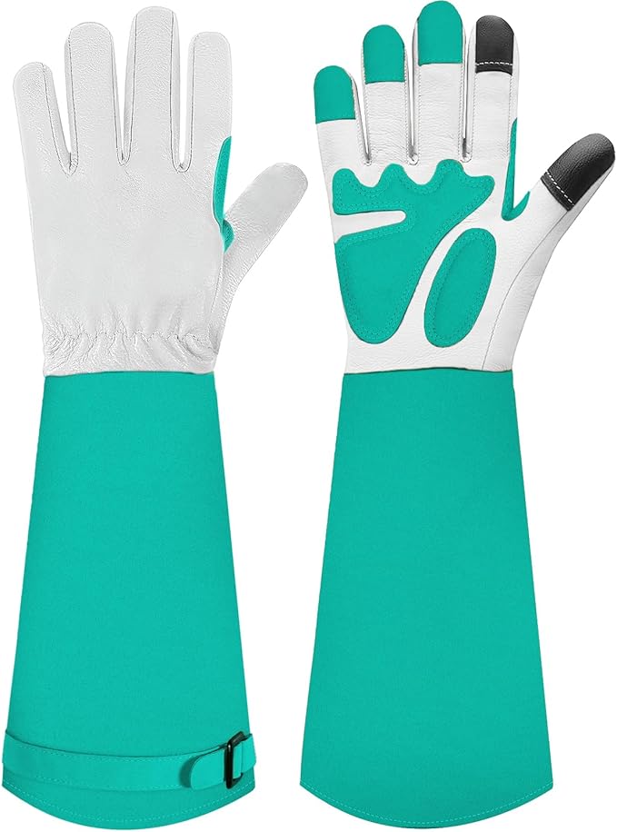Long-Gardening-Gloves for Women/Men - Thorn Proof Rose Pruning Gloves Heavy Duty Gauntlet-M