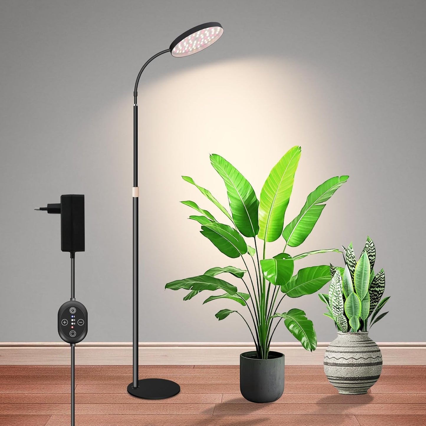 24V Grow Lights for Indoor Plants, LM281B+660nm Plant Lights for Indoor growing, 5.9" LED Grow Lights for Seed Starting, 20-54in Height Adjustment for Medium Plants, 20W, 350umol/s/m²@Dist:6in