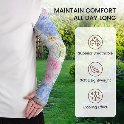 Gardening Sleeves Farm Sun Protection Arm Cooling Sleeves Thorn Proof Garden for Women Men with Thumb Hole