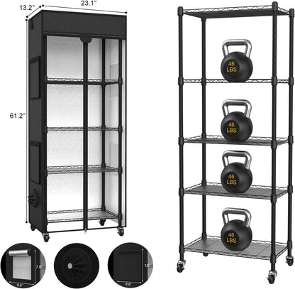 Small Greenhouse for Indoors, 5 Tier 23.1" L×13.2" W×61.2" H mini Greenhouse Outdoor, Indoor Adjustable Shelves
