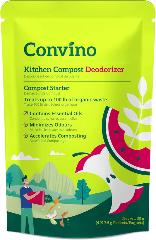 A Compost Starter/Accelerator Which Help to Reduce Kitchen Waste Odor and Convert Yard Waste to Fertile Humus for All Composting Systems. Comes in 1 Package That Contains 4 Packets Inside
