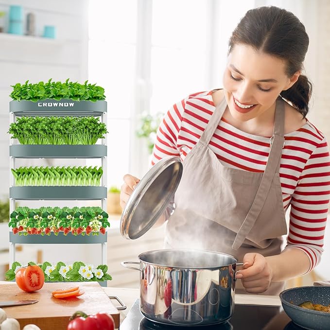 80Pods Hydroponics Growing System Kit,5-Layer Large Capacity Hydroponic Tower with LED Grow Light,Indoor Gardening System with Remote Control for Plants Vegetables Herbs