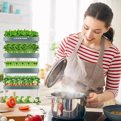 80Pods Hydroponics Growing System Kit,5-Layer Large Capacity Hydroponic Tower with LED Grow Light,Indoor Gardening System with Remote Control for Plants Vegetables Herbs