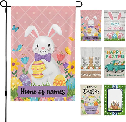 Custom Easter Garden Flag for Outdoor Personalized Easter Yard Flags Decor Customized Flag Add Your Own Picture/Text House Lawn Banner Double Sided Home Wall Decoration 12.5x18 28x40