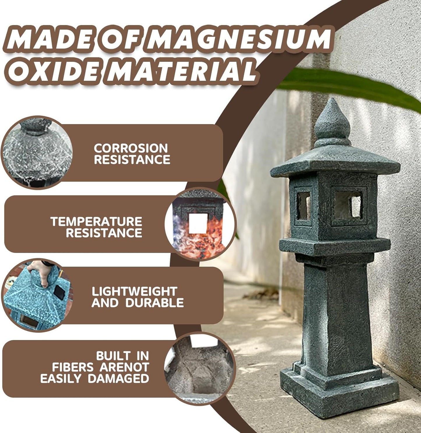 Solar-Powered Pagoda Lamp