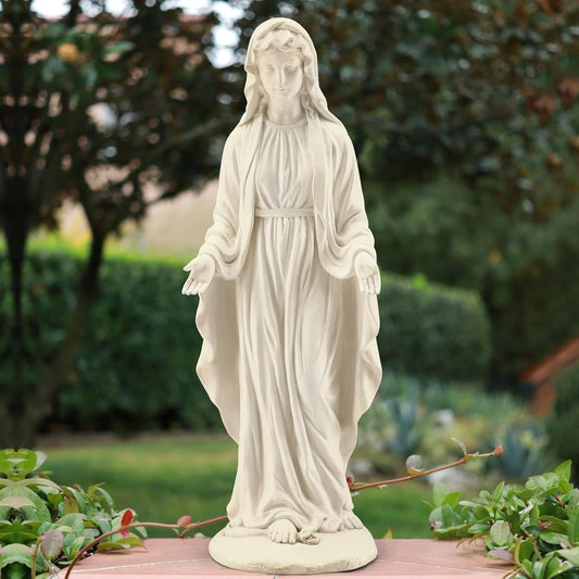 YOLENY Virgin Mary Statue Outdoor, 29.4 Inch Tall Garden Statue of Mary, Religious Blessed Mother Sculpture for Patio Yard Home Decor