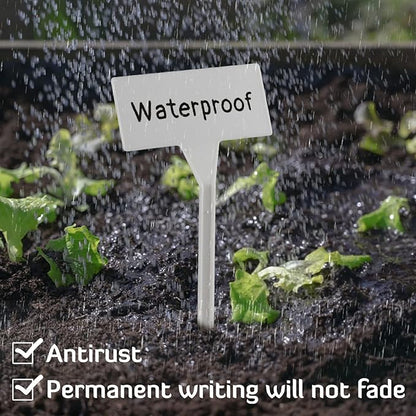 50 Pack Outdoor Plant Label, Large Waterproof Plastic Plant T-Type Tags, Durable Nursery Garden Markers, Perfect for Herbs, Flowers, Vegetable (Height 11.8'')