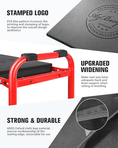 Garden Kneeler and Seat Heavy Duty,Upgraded Foldable Gardening Stool Widened to 10" Stable Wear-Resistant Prevent Knee and Back Pain, Bench High-End 2 Large Tool Bags Gift for Women