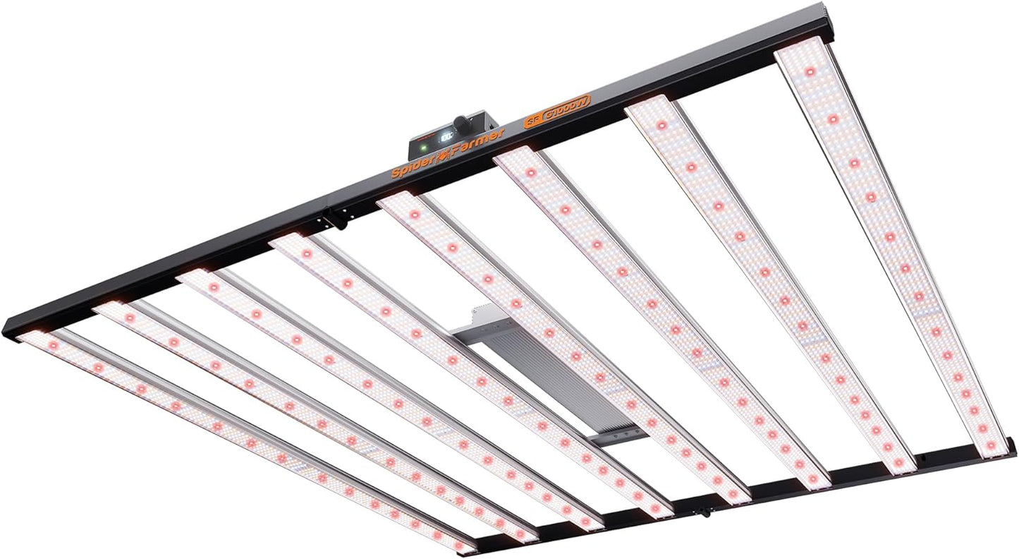 Spider Farmer G1000W Commercial Grade Cost-Effective 1000W LED Grow Lights, 2025 Upgraded App Remote Control, Vertical Farming Co2 Bar LED Growing Lamp, 4x4 & 5x5 Coverage