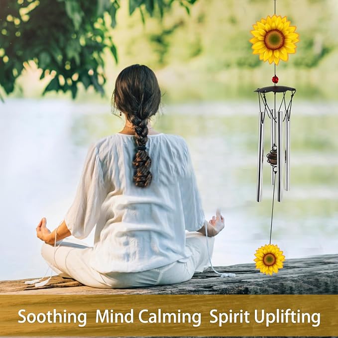 Wind Chimes for Outside Sunflower Wind Chimes Outdoor Home Patio Garden Decor Windchimes Outdoors Gift Ideas for Women Mom Grandma Sisters