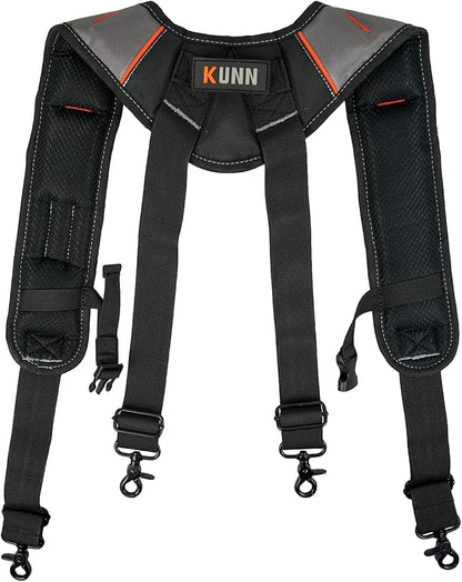 KUNN Tool Belt Suspenders Padded Carpenter Construction Electrician Work Suspender with Attachment Loops for Men,Grey