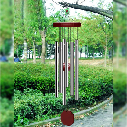 Memorial Wind Chimes Outdoor Large Deep Tone, Sympathy Wind-Chime Personalized with 6 Tuned Tubes, Elegant Chime for Garden Patio Balcony and Home