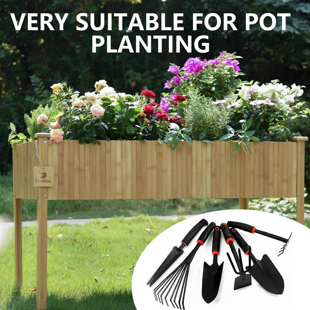 Large Garden Tool Set with Non-Slip Rubber Handle - 6 Piece Heavy Duty, Gardening Hand Tools, Sturdy Durable, Classic Utility Gardening Gift