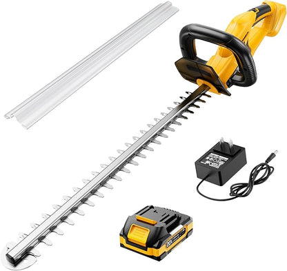 EWORK 20V Cordless Hedge Trimmer 22-Inch Electric Bush Trimmer, 5/8" Cutting Capacity, Battery Powered Lightweight Handheld Shrub Trimmers with Battery and Charger for Garden, Yard