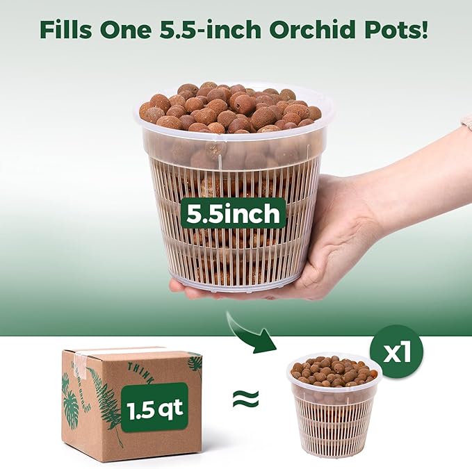 T4U Leca Clay Pebbles for Plants, 1.5qt 10-20 mm Clay Balls for Indoor Plants, Natural Clay Pebbles for Orchid Potting Mix, Hydroponic, Leca Pots, Plant Drainage, Garden Soil