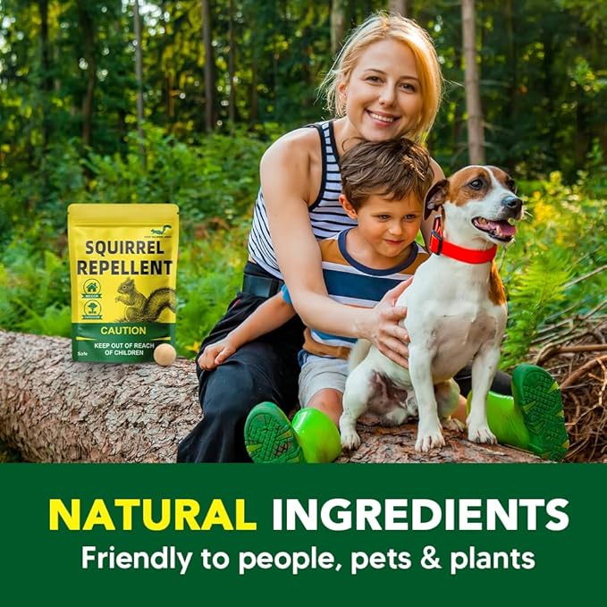 Squirrel Repellent Outdoor, Chipmunk Repellent Outdoor, Peppermint Repel Squirrel and Chipmunk from Garden/Attic/Yard/Bird Feeders, Use Safely Around Family, Pets & Plants - 8P