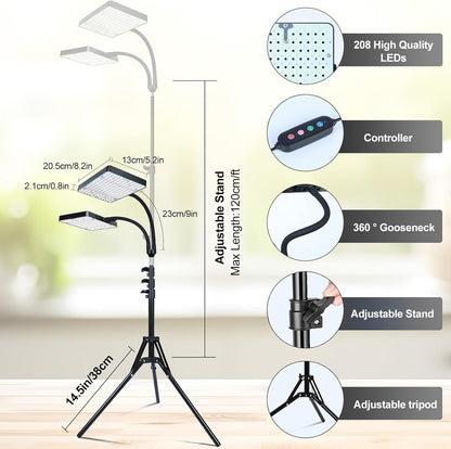 Grow Light with Stand, Orchbloom Grow Lights for Indoor Plants 50W, Natural Sunlight Full Spectrum Plant Growing Lamps for Houseplants & Bonsai Tree, 4/8/12 Hr Timer Plant Light Auto On/Off Everyday
