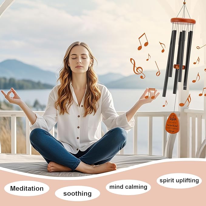 Sister Birthday Gifts, Sister Gifts for Birthday, Mothers Day, Thanksgiving, Christmas, 32 Inch Wind Chimes Gift for Home Decor