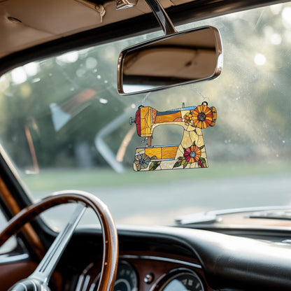 Sewing Machine Acrylic Suncatcher Stained Glass Effect Window Car Hanging Christmas Ornament Indoor Outdoor Decor Garden Sun Catcher Panel Gifts for Sewing Lover for Women Mom Grandma