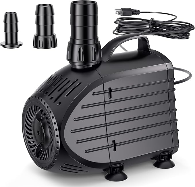NFESOLAR Submersible Water Pump 1200GPH, Ultra Quiet Submersible Pump with Dry Burning Protection 11ft High Lift for Pond, Fountains, Waterfall, Hydroponics, Aquariums KF208