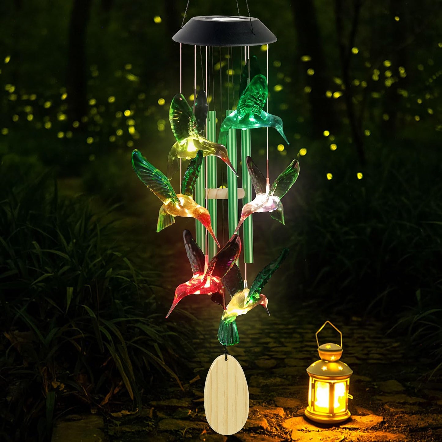 Hummingbird Solar Wind Chimes Outdoor, Father Gift, Birthday Gifts for Mother,Husband,Stepdad,Women,Grandma,Daughter,Aunt,Friend,Wife,Sister. dad and mom Gardening Gifts, Yard Decor