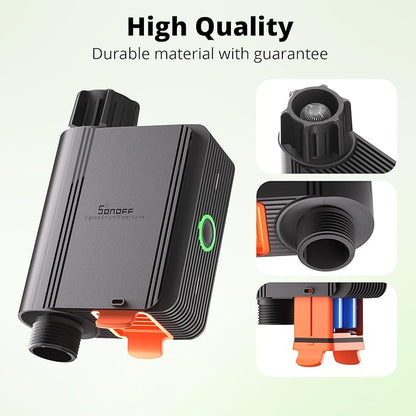 SONOFF Zigbee Sprinkler Timer, Gateway Required, Smart Controller Voice Control with Alexa and Google Home, Automate Irrigation for Garden, Lawn, Pool, Outdoor Watering, SWV-NH, Black 2 Pack