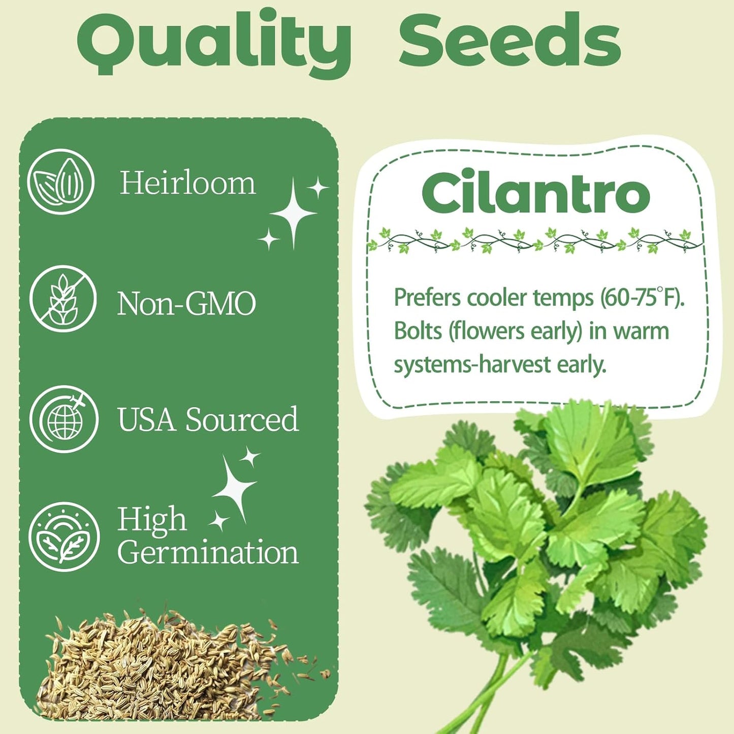 Cilantro Seed Pods Kit Hydroponic - Refill Herb Pod for All Indoor Garden, 8 Grow Pods with Seeds of Cilantro, Compatible with All Hydroponics Growing Systems