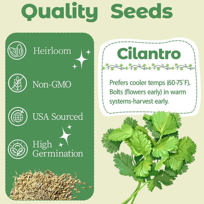 Cilantro Seed Pods Kit Hydroponic - Refill Herb Pod for All Indoor Garden, 8 Grow Pods with Seeds of Cilantro, Compatible with All Hydroponics Growing Systems