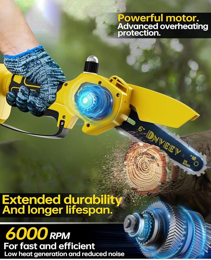 Cordless Pole Saw Electric Tree Trimmer, 2-in-1 Polesaw & Mini Chainsaw with Extension, Includes 2x21V Batteries & Complete Kit for Pruning & Limbing (DHS4088)