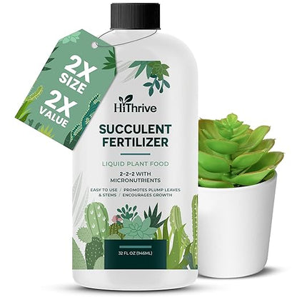 32oz Succulent Fertilizer - Makes 64 Gallons of Succulent Plant Food for Succulents Plants Live, Liquid Fertilizer for Succulents - Promotes Vibrant Leaves, Resilient Roots, and Plump Growth