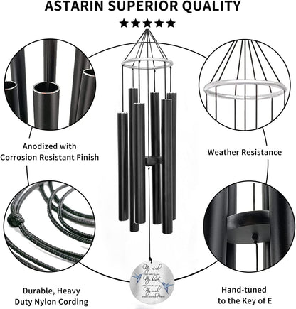 Personalized 36" Bereavement Wind Chimes for Outside, Memorial Gift in Remembrance of a Loved One, Sympathy Gift for Loss of Mother Father Husband, Garden Patio Decor
