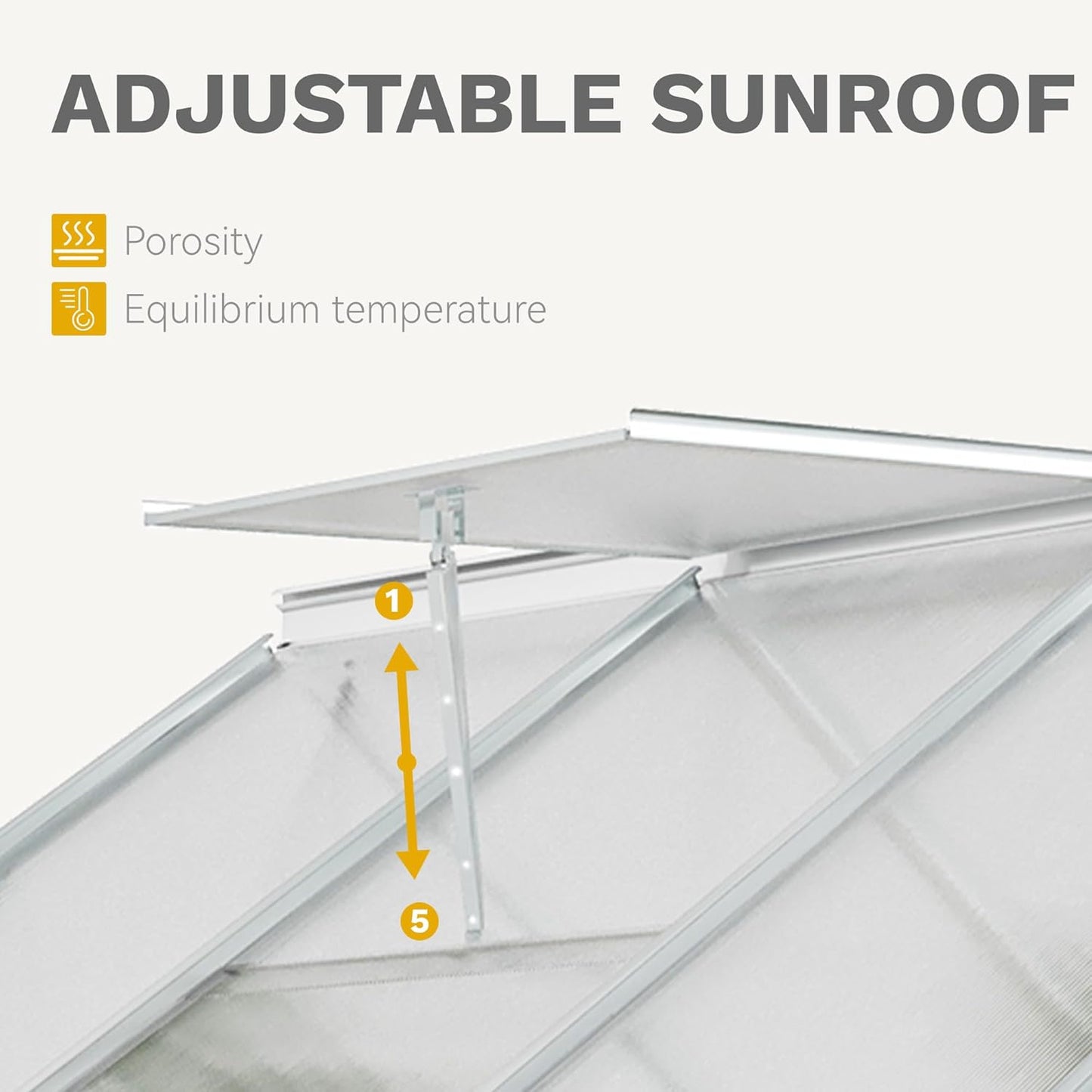 DWVO 8x12FT Polycarbonate Greenhouse Heavy Duty Green Houses Outdoor Aluminum Greenhouses with Sliding Doors Vent Window Walk-in Greenhouse Large Sun House for Garden Backyard, Matte Sliver