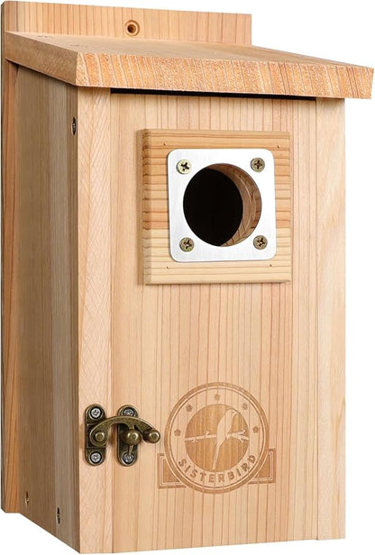 Bird Houses for Outside 1-1/2” Entrance Hole Cedar Birdhouses with Metal Guard Outdoor Bluebird Wren Swallow Finch Asssembly Required