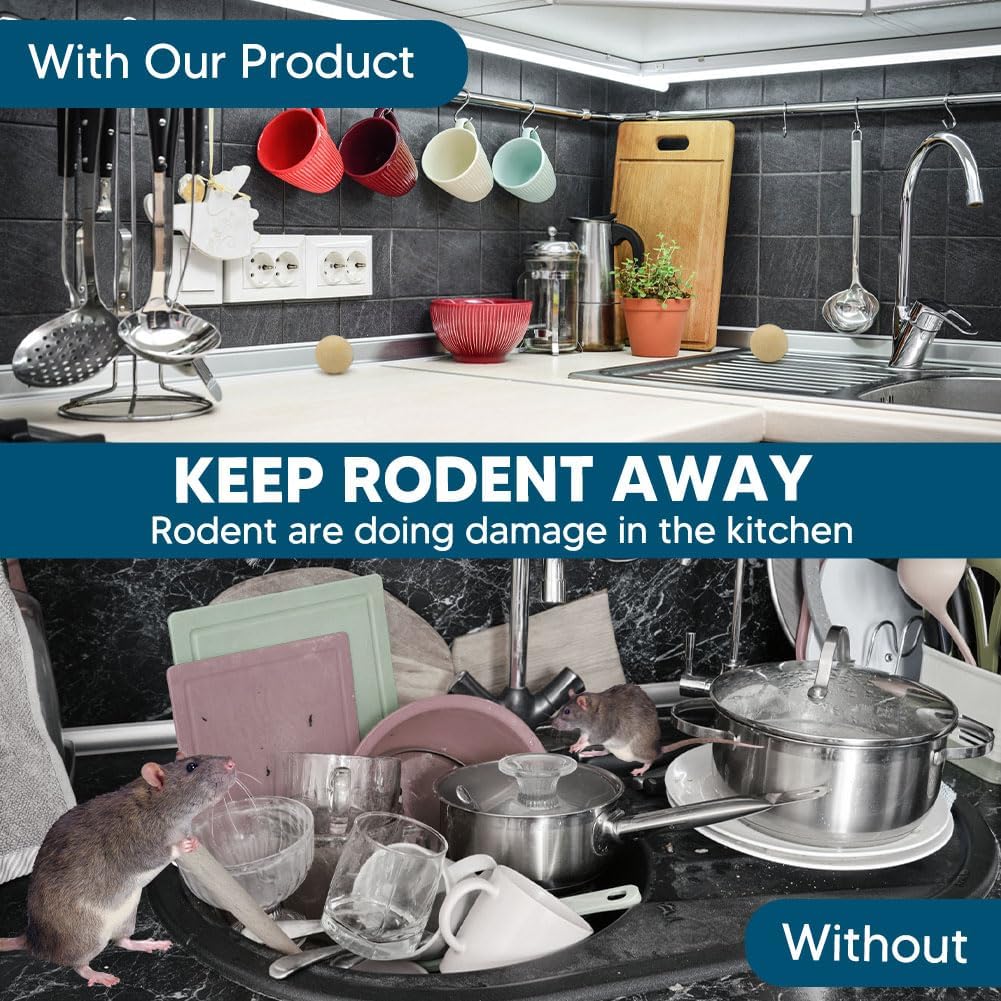 Rodent Repellent, Mice Repellents Indoor, Mouse Repellent Balls for House, Rat Repellents, Peppermint to Repel Mice and Rats, Mouse Deterrent, Rodent Repellant Outdoor, Keep Mouse Away-10Pcs