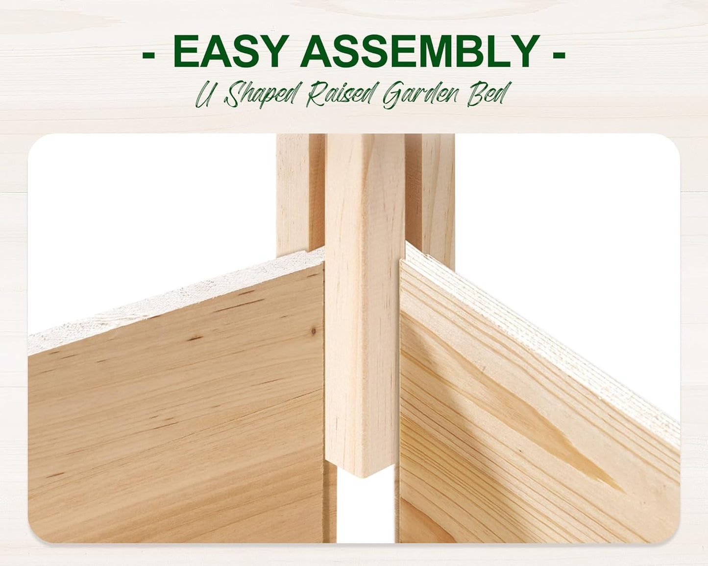 AMERLIFE U-Shaped Raised Garden Bed, 7.5Wx9Dx1.6H Outdoor Wooden Raised Garden Bed Planter with 19.6" Depth Planter Box