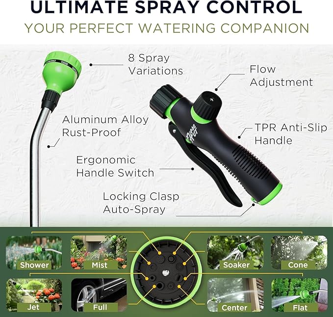 Garden Hose Holder System - Garden Hose Reel Alternative, Perfect for Outdoor Hose Storage - All-in-One Water Hose Holder for Outside - With 3 Hoses & Accessories (Green - Lite Lawn & Garden)